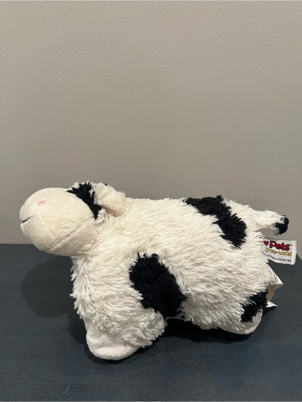 Willow Pets Pee-Wees Plush Black and White Cow Throw Pillow - Cozy Home Accent